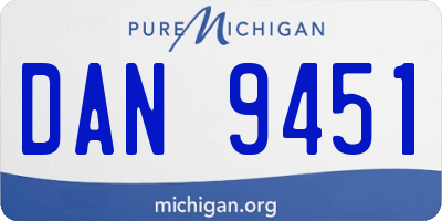 MI license plate DAN9451