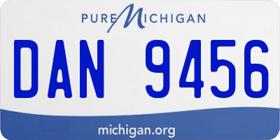 MI license plate DAN9456