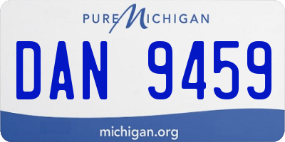 MI license plate DAN9459