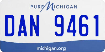 MI license plate DAN9461