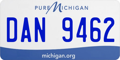 MI license plate DAN9462