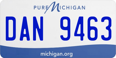 MI license plate DAN9463