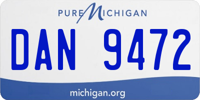 MI license plate DAN9472
