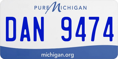 MI license plate DAN9474