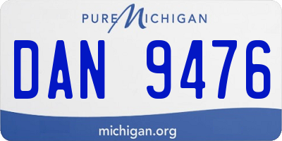 MI license plate DAN9476