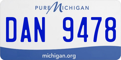 MI license plate DAN9478