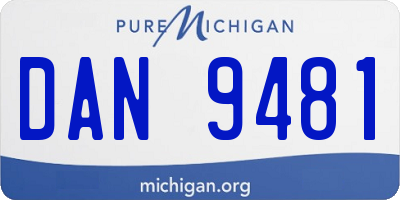 MI license plate DAN9481