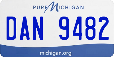 MI license plate DAN9482