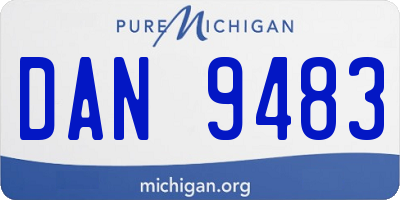 MI license plate DAN9483