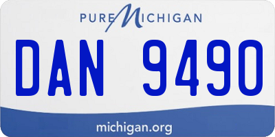 MI license plate DAN9490