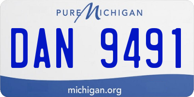 MI license plate DAN9491