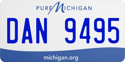 MI license plate DAN9495