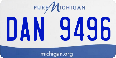 MI license plate DAN9496
