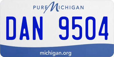 MI license plate DAN9504