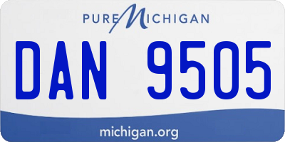 MI license plate DAN9505