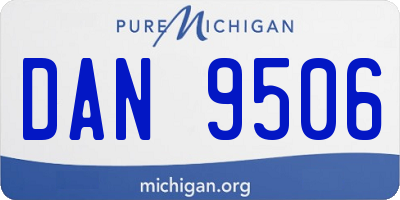 MI license plate DAN9506