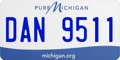 MI license plate DAN9511