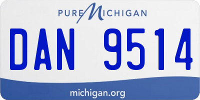 MI license plate DAN9514