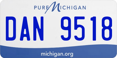 MI license plate DAN9518