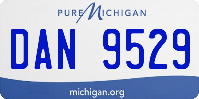MI license plate DAN9529