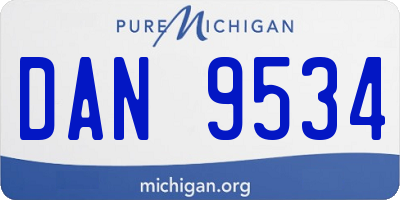 MI license plate DAN9534