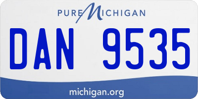 MI license plate DAN9535