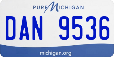 MI license plate DAN9536