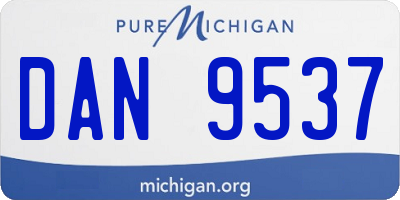 MI license plate DAN9537