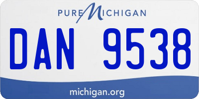 MI license plate DAN9538