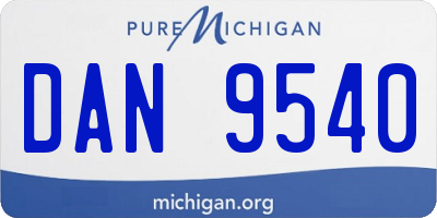 MI license plate DAN9540