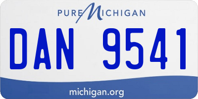 MI license plate DAN9541