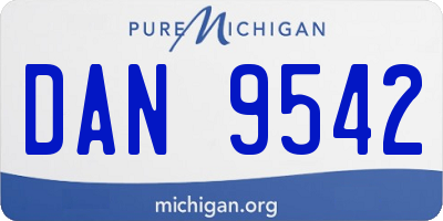 MI license plate DAN9542