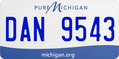 MI license plate DAN9543