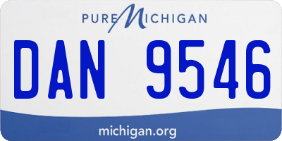 MI license plate DAN9546