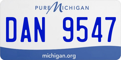 MI license plate DAN9547