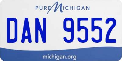 MI license plate DAN9552