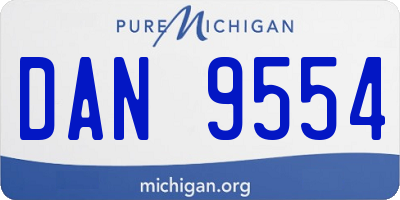 MI license plate DAN9554