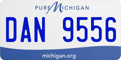 MI license plate DAN9556