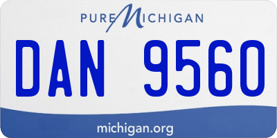 MI license plate DAN9560