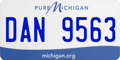 MI license plate DAN9563