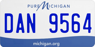 MI license plate DAN9564