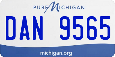 MI license plate DAN9565