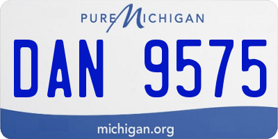 MI license plate DAN9575