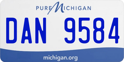 MI license plate DAN9584