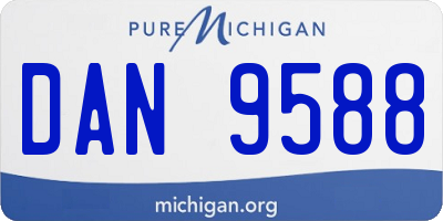 MI license plate DAN9588