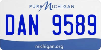 MI license plate DAN9589