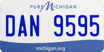 MI license plate DAN9595