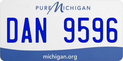MI license plate DAN9596