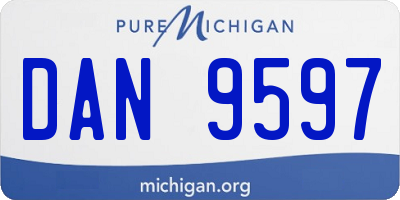 MI license plate DAN9597
