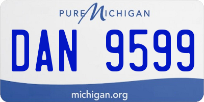 MI license plate DAN9599